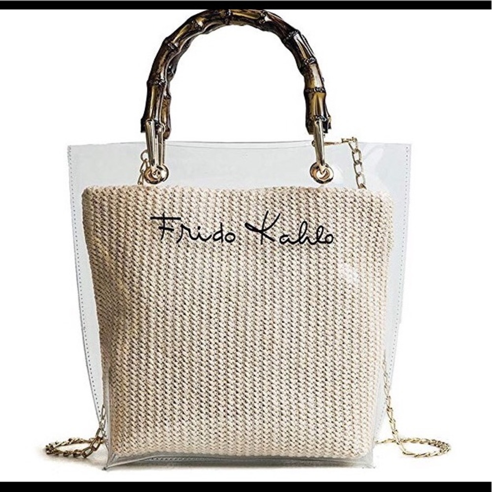 women transparent tote